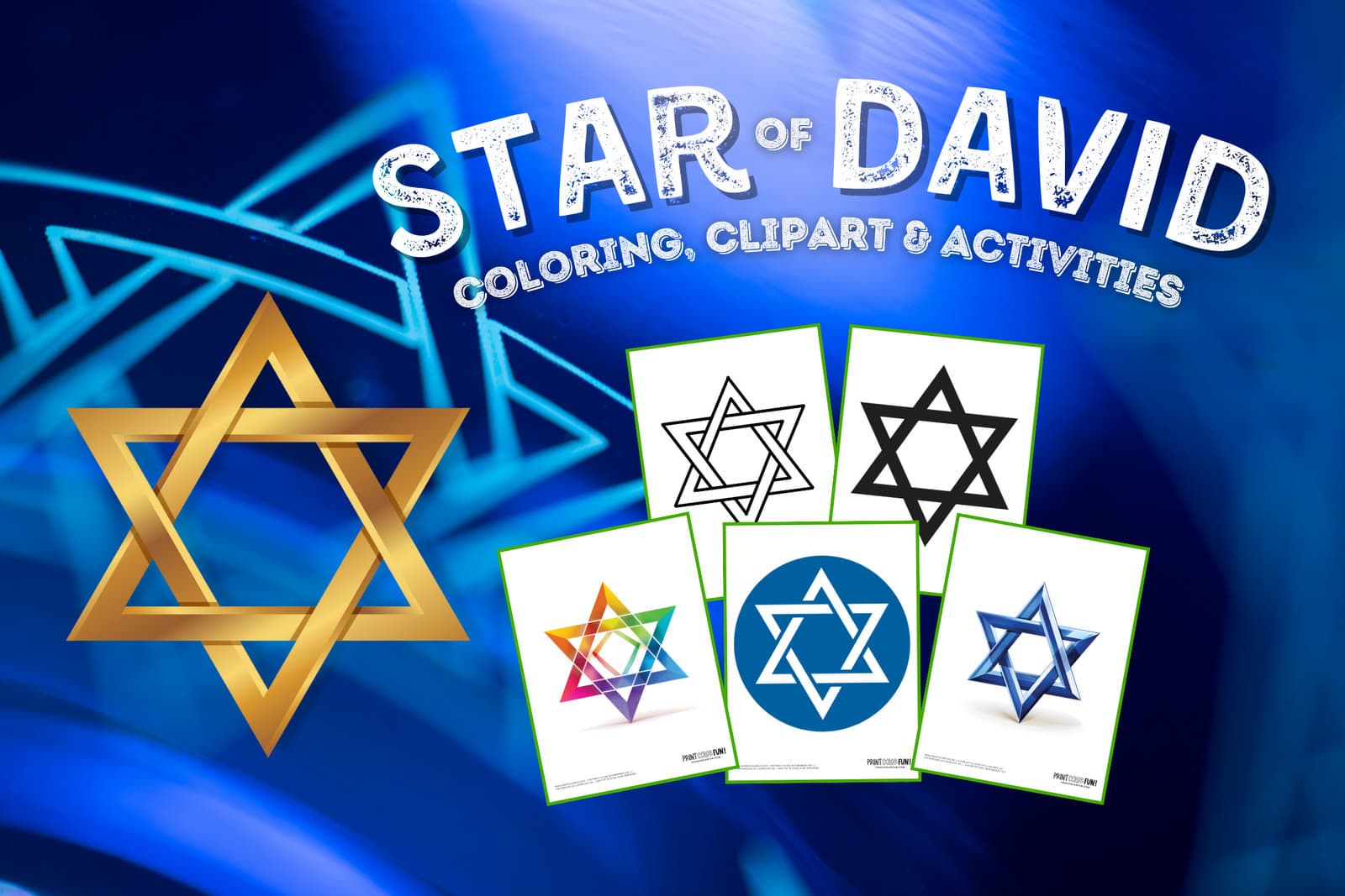 21 star of david clipart pages for creative learning, at